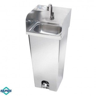 Krowne HS-40 15-3/4 Inch Hand Sink Pedestal Mount with Gooseneck Faucet