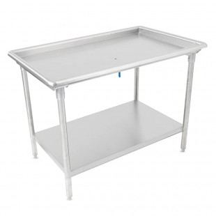 John Boos DST6-3061SSW 60-7/8 Inch 16 Gauge Stainless Steel Sorting Table with Raised Edge