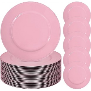 Steelite WLTRPK6651 13 Inch Diameter Charger Plate Plain Round Pink Polypropylene