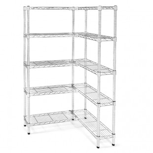 Eagle 1836C74 36 Inch 4 Tier Stationary Wire Shelving Unit Chrome Finish