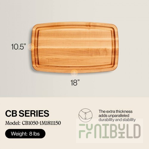 John Boos CB1050-1M1811150 18 Inch Cutting Board with Juice Groove Northern Hard Rock Maple