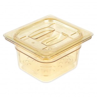 Cambro 60HPCH150 1/6 Size Food Pan Cover High Heat with Handle Amber