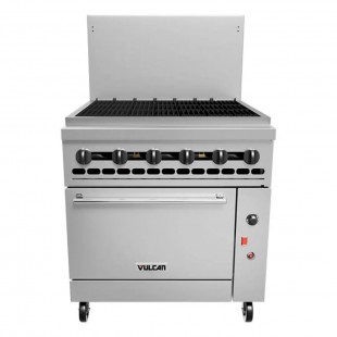 Optional 12 Inch Double-deck Flow-thru Backguard Flue Riser Stainless Steel, Vulcan V12DFL