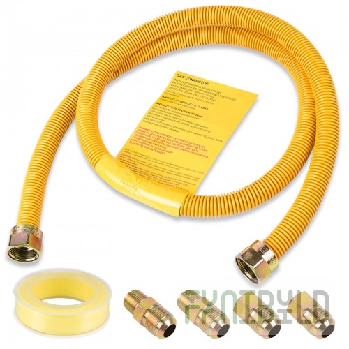 Optional 36 Inch Gas Connector Hose with Leak Proof Design 3/4
