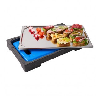 BauscherHepp VE-66003 14 Inch Cool Plate Polystryrene Black - Buffet Accessory