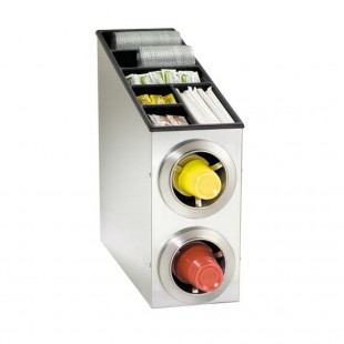 Dispense-Rite Stainless Steel 6-Section Countertop Vertical Lid / Straw Organizer TLO-4SS