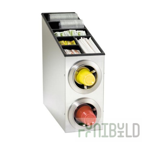 Dispense-Rite Stainless Steel 6-Section Countertop Vertical Lid / Straw Organizer TLO-4SS