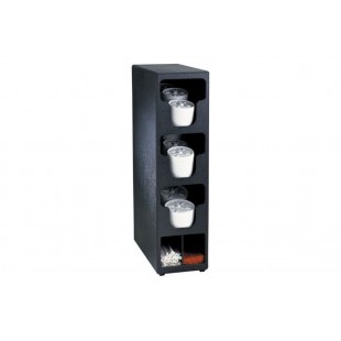 Dispense Rite TLO-3BT 6-1/2 Inch Lid and Straw Organizer Polystyrene Black