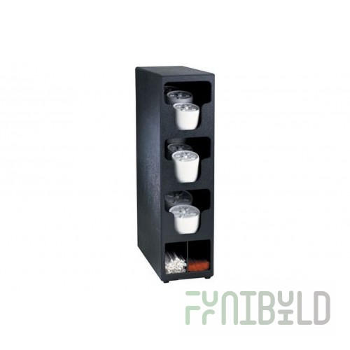 Dispense Rite TLO-3BT 6-1/2 Inch Lid and Straw Organizer Polystyrene Black
