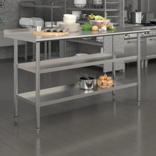 Duke 416-2472 72 Inch Length 16 Gauge Work Table with Stainless Steel Top