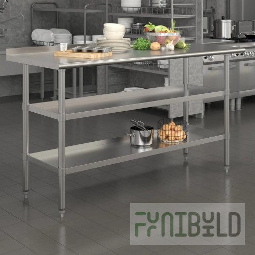 Duke 416-2472 72 Inch Length 16 Gauge Work Table with Stainless Steel Top