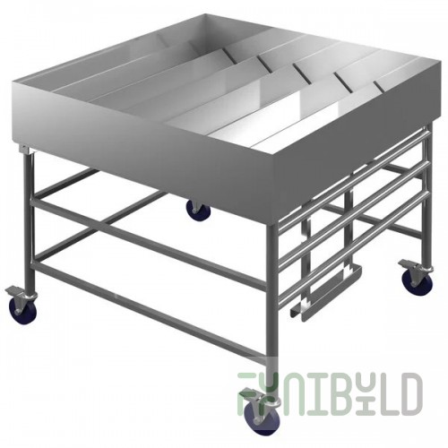 Winholt SSMIT-4848MLC-ADJ 48 Inch Mobile Merchandiser Stainless Steel with Adjustable Shelving