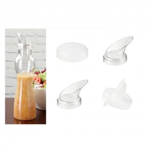 GET SDB-32-PC-6-CL 32 oz. Clear Polycarbonate Salad Dressing / Juice Bottle and Lid Set - 6/Case
