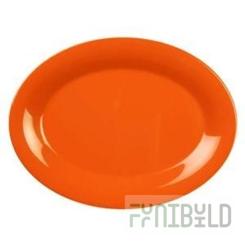 Thunder Group CR209RD 9-1/2 Inch Oval Platter Break Resistant Melamine Orange