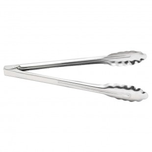 Browne Foodservice 4512 12 Inch Utility Tongs Coil Spring Operated Stainless Steel