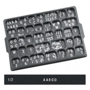 Aarco HFD.50 Letter Set 1/2 Inch Helvetica Typeface Injection Molded White