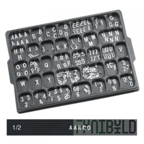 Aarco HFD.50 Letter Set 1/2 Inch Helvetica Typeface Injection Molded White