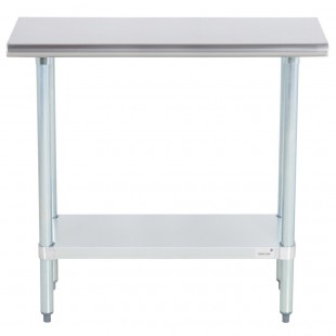 Advance Tabco TELAG-243-X 36 Inch Work Table 16 Gauge Stainless Steel Top with Galvanized Legs