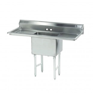 Advance Tabco FC-1-1824-24RL-X 66 Inch Fabricated Sink With 24 Inch Drainboards Stainless Steel