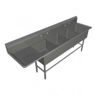 John Boos 1PB204-1D18L 42-3/16 Inch Sink One Compartment with Drainboard Stainless Steel