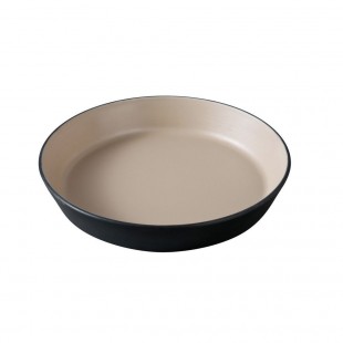 Yanco BM-507 16 Oz Two Tone Melamine Round Dish 7-1/2 Diameter Dishwasher Safe