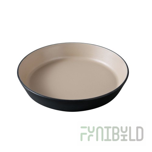 Yanco BM-507 16 Oz Two Tone Melamine Round Dish 7-1/2 Diameter Dishwasher Safe