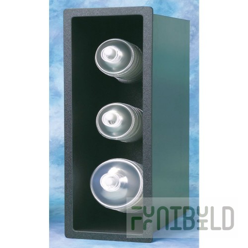 Vollrath FMDL-3V Black Thermoplastic Flush Mount Vertical 3 Stack Dome Lid Holder
