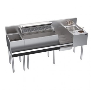 Krowne KR24-MX68A-10 68 Inch Underbar Ice Bin Cocktail Station with Cold Plate
