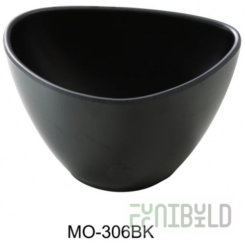 Yanco MO-306BK 16 Oz Triangular Bowl Dishwasher Safe Melamine Black Matte