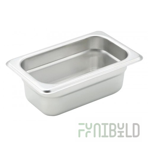 Winco SPJH-902 6-3/4 Inch Steam Table Pan 1/9 Size Anti-Jamming Stainless Steel