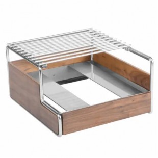 Cal Mil 3712-49 14-1/4 Inch Butane Stove Frame Walnut with Chrome Finish