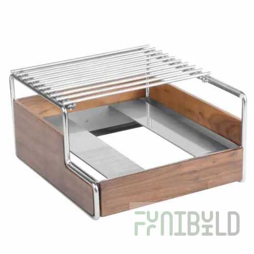 Cal Mil 3712-49 14-1/4 Inch Butane Stove Frame Walnut with Chrome Finish