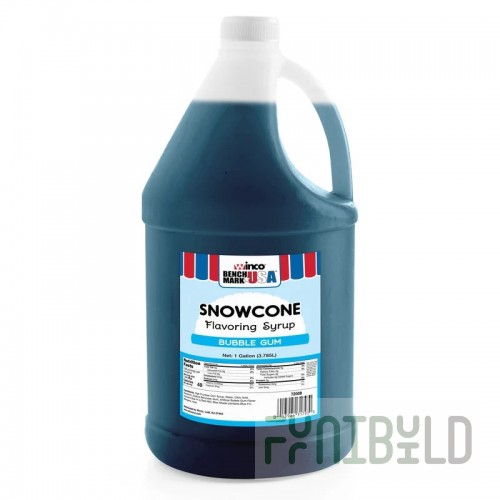 Winco 72008CS 1 Gallon Bubble Gum Snow Cone Syrup 4 Gallons Per Case
