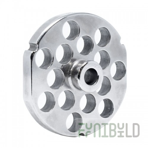 Omcan 23558 4.5mm Hub #32 Machine Plate Round Stainless Steel with 3 Notches