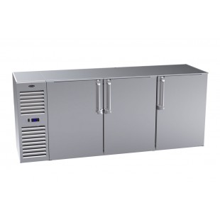 Krowne BS84 84 Inch Three-section Refrigerated Back Bar Cabinet with Lockable Doors