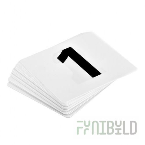 Alpine Industries ALP4933-1-50 4 Inch Tabletop Sign Black Number Cards Plastic