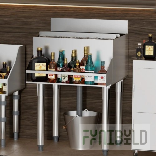 Optional 24 Inch Stainless Steel Bottle Well for Royal Series Underbar Ice Bin, Krowne KR-BR1