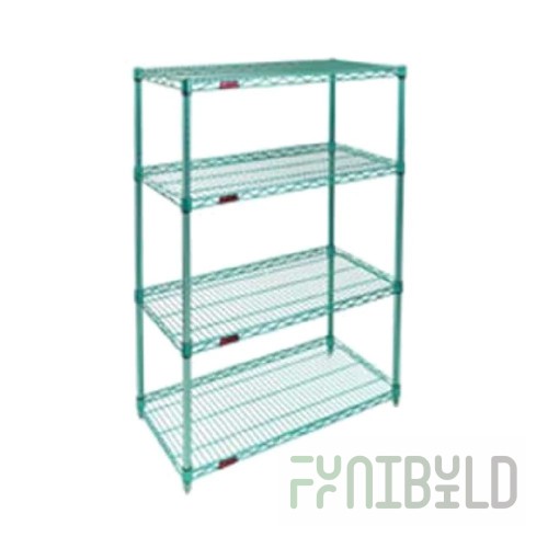 Eagle 2448E74 48 Inch 4-tier Wire Shelving Unit with Antimicrobial Finish