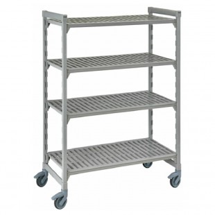 Cambro EXU214864V4480 21 Inch 4-Tier Stationary Shelving Unit Antimicrobial Gray