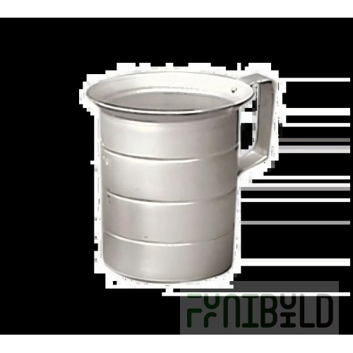 Admiral Craft ALM-4 4 Qt. Aluminum Measuring Cup with Contoured Lip