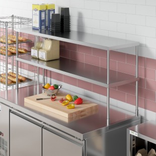 SPG International TSD-18-16 Universal Stainless Double Overshelf 16