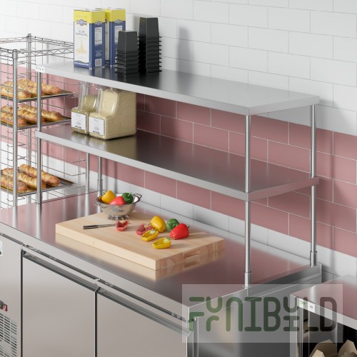 SPG International TSD-18-16 Universal Stainless Double Overshelf 16