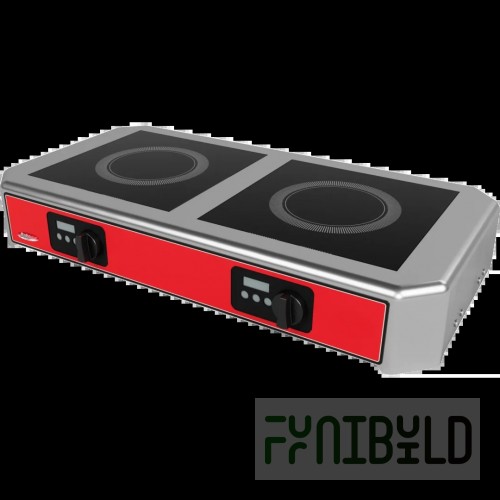 BakeMax BMPLS7IND010 39 Inch Induction Range Electric 2 Burner Stainless Steel with Digital Timer