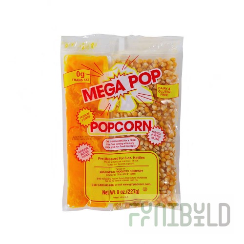 Global Solutions by Nemco GS1504-P 4 Oz Mega Pop Corn Oil Kit with Coconut Oil