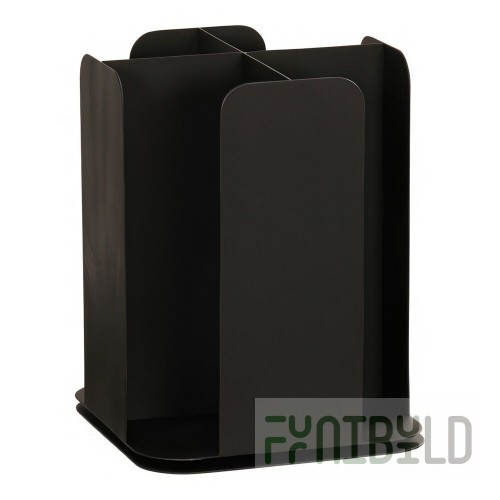 Cal-Mil Onyx Black Powder-Coated Metal 4-Section Revolving Countertop Soup Cup / Lid Organizer 23845-13