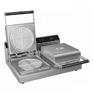 Hatco RWM-2-QS 19 Inch Electric Waffle Maker Double Round Cast Aluminum with Drip Tray