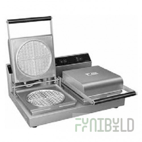Hatco RWM-2-QS 19 Inch Electric Waffle Maker Double Round Cast Aluminum with Drip Tray