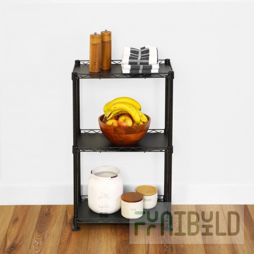 GET Enterprises RCK-B8 7 Inch Bowl Stand Stacking Black Wire Rack