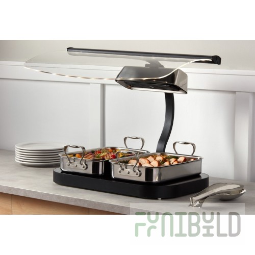 Spring USA ISS-600 27-3/10 Inch Tempered Glass Warming Tray with Sneeze Guard