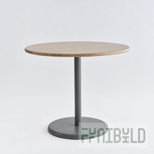 Forbes Industries PLY36RDMXEIC-XBL42 36 Inch Round Cafe Table Plywood UV Polycoat MAXX Edge Black Base